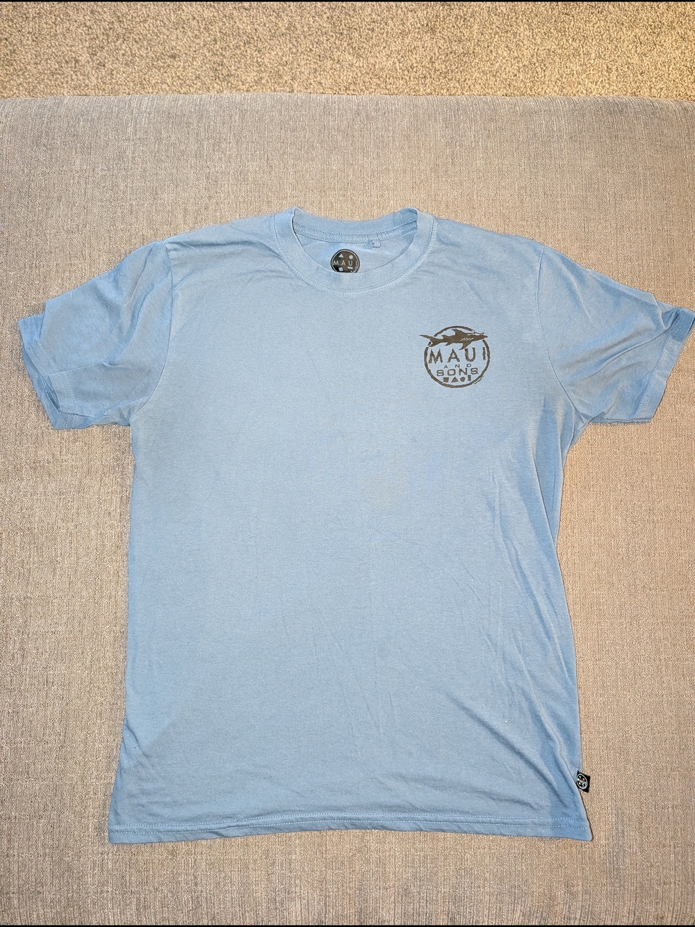 Maui and Sons Light Blue Graphic Logo T-Shirt Big Back Logo
